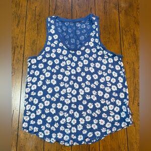 Gap Tank - Blue with White Daisies